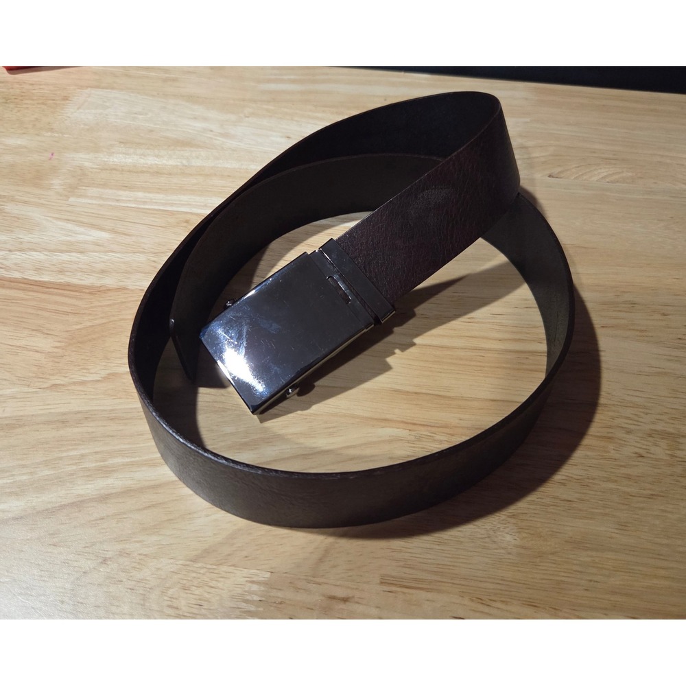 MaxMara Sportmax Leather Belt 44 Brown Plaque Buckle Wide Strap